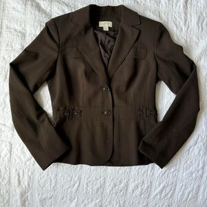 Ann Taylor Vintage Stretch Brown Tailored Blazer